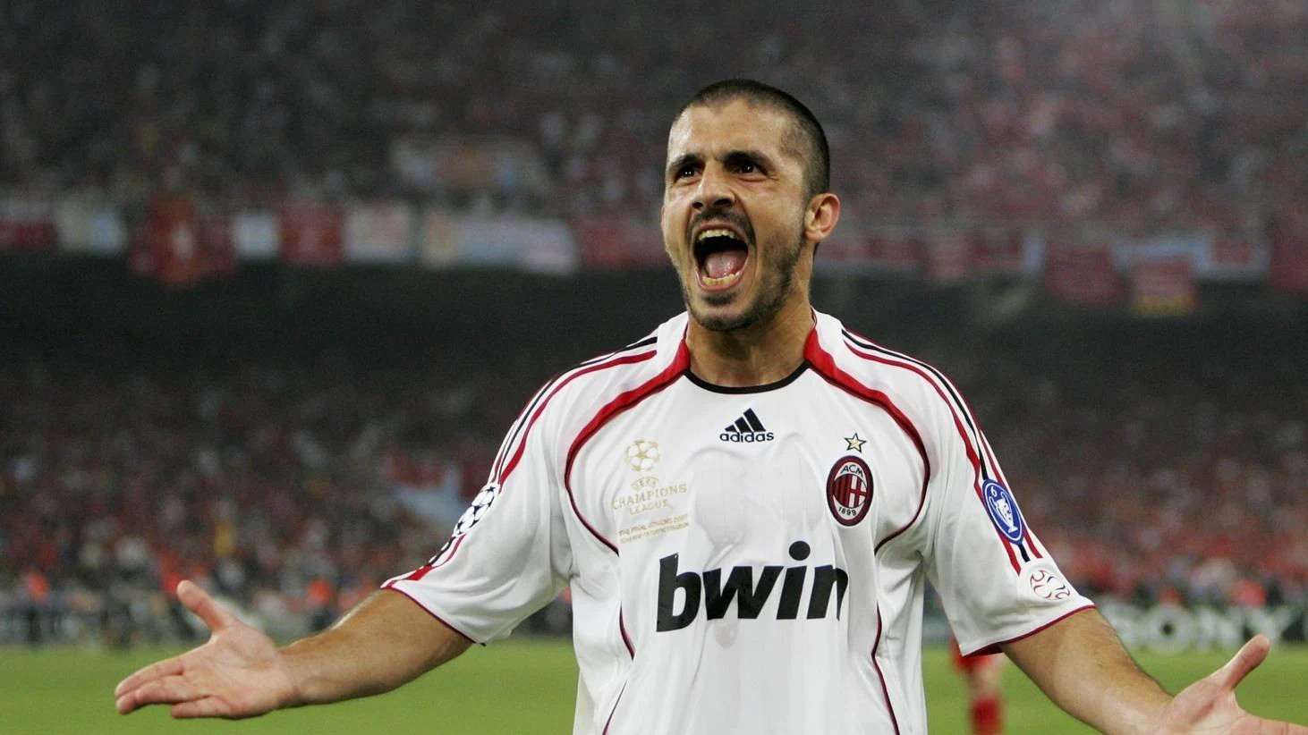 Gattuso da calciatore con la maglia del Milan