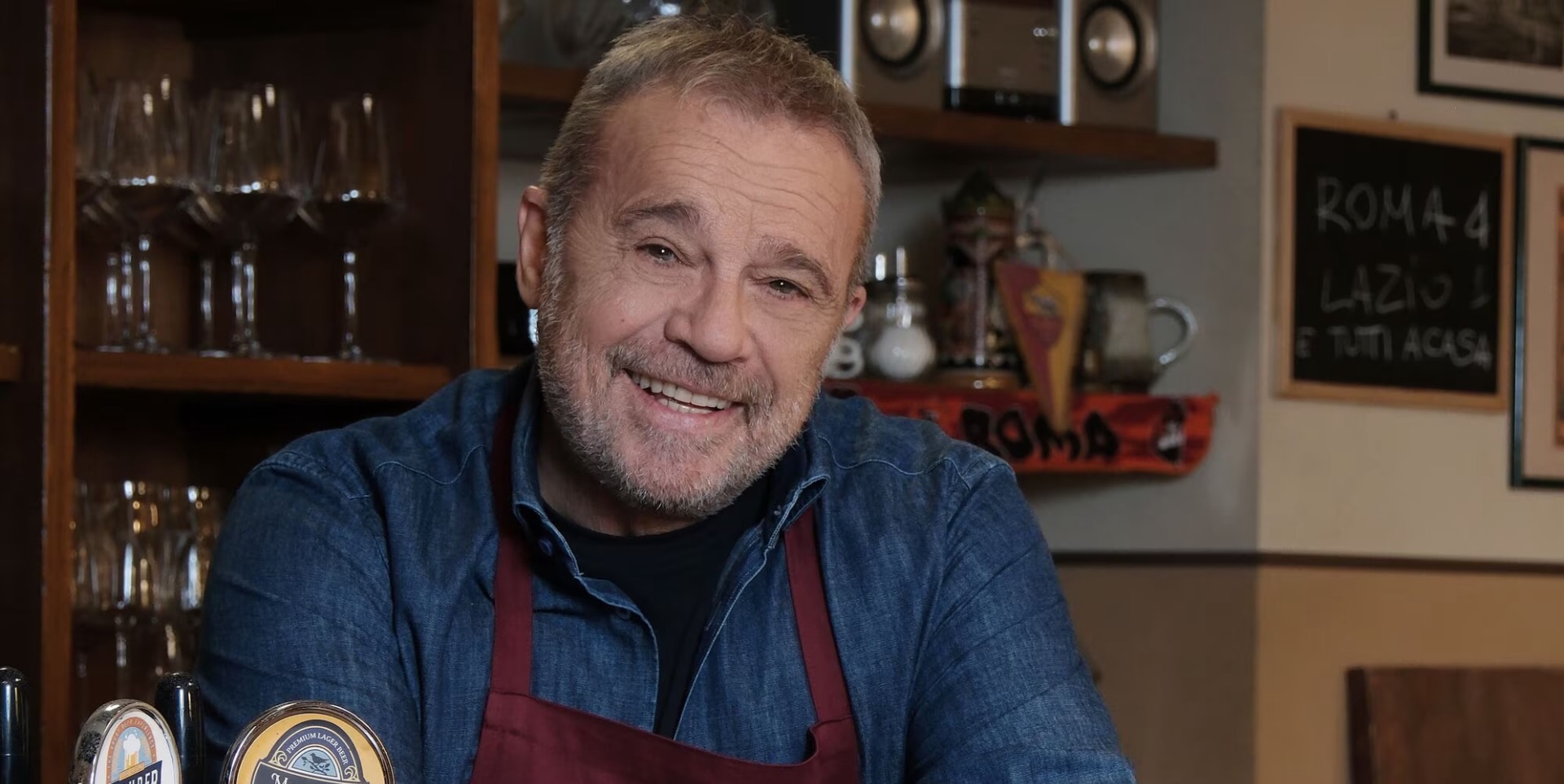 Claudio Amendola nella sua amata bottiglieria